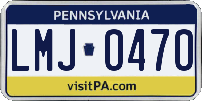 PA license plate LMJ0470