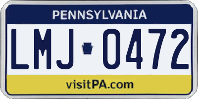 PA license plate LMJ0472