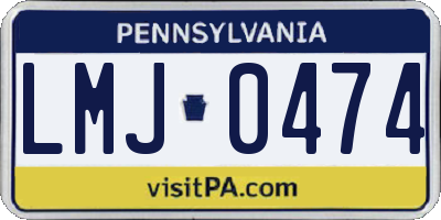 PA license plate LMJ0474