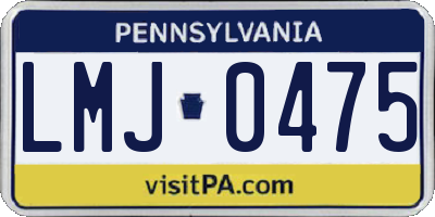 PA license plate LMJ0475