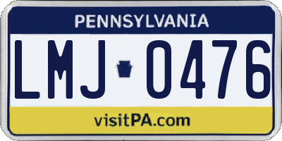 PA license plate LMJ0476