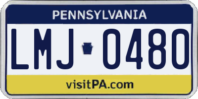 PA license plate LMJ0480