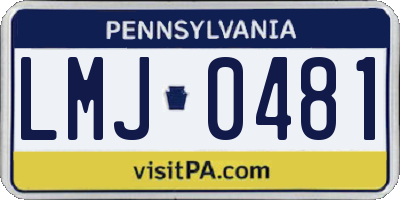 PA license plate LMJ0481