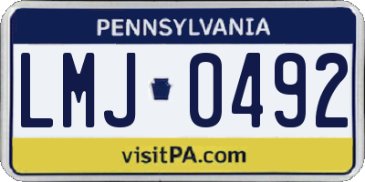PA license plate LMJ0492