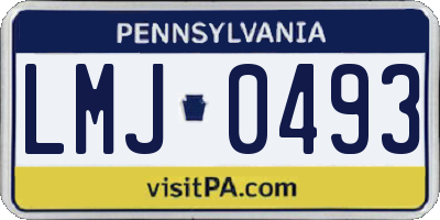 PA license plate LMJ0493