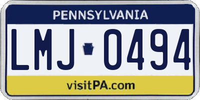 PA license plate LMJ0494