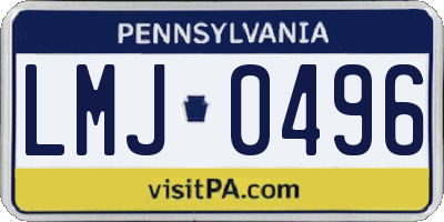 PA license plate LMJ0496