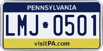 PA license plate LMJ0501