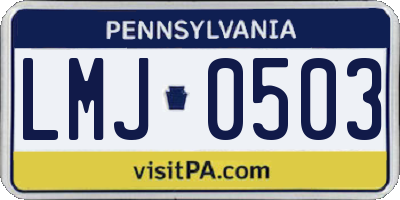 PA license plate LMJ0503