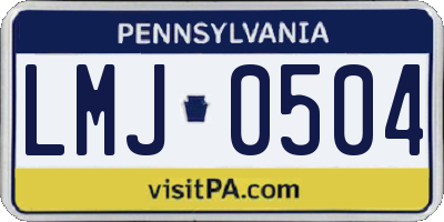 PA license plate LMJ0504