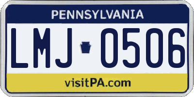 PA license plate LMJ0506