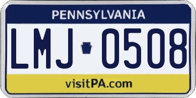 PA license plate LMJ0508
