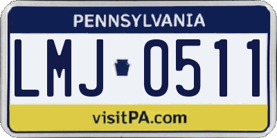 PA license plate LMJ0511