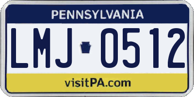 PA license plate LMJ0512