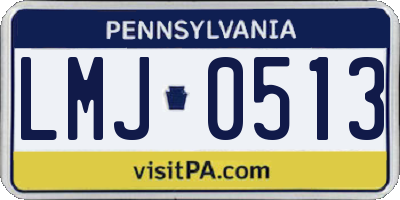 PA license plate LMJ0513