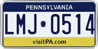 PA license plate LMJ0514