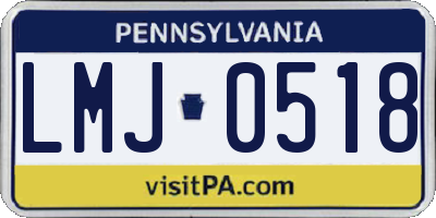PA license plate LMJ0518