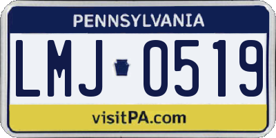 PA license plate LMJ0519
