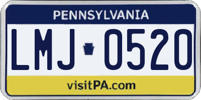PA license plate LMJ0520