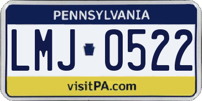 PA license plate LMJ0522