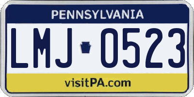 PA license plate LMJ0523