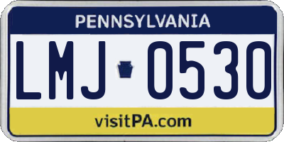 PA license plate LMJ0530