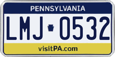 PA license plate LMJ0532