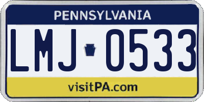 PA license plate LMJ0533