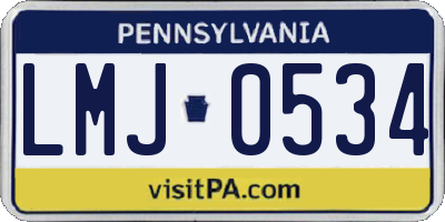 PA license plate LMJ0534