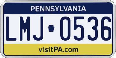 PA license plate LMJ0536