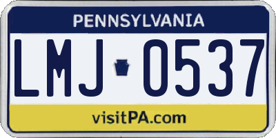 PA license plate LMJ0537