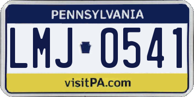 PA license plate LMJ0541