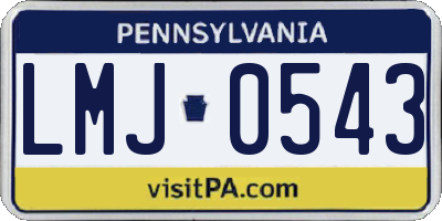 PA license plate LMJ0543