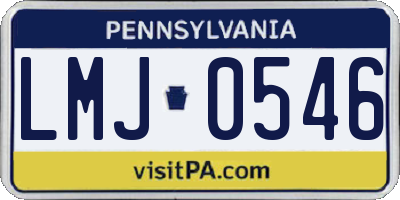 PA license plate LMJ0546