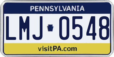 PA license plate LMJ0548