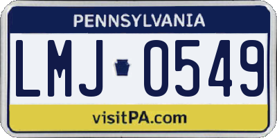 PA license plate LMJ0549