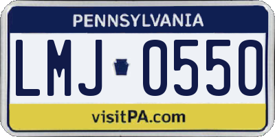 PA license plate LMJ0550