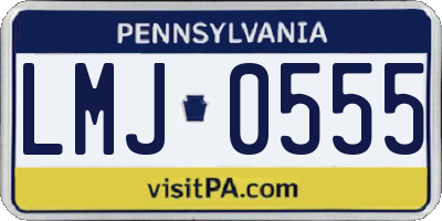 PA license plate LMJ0555