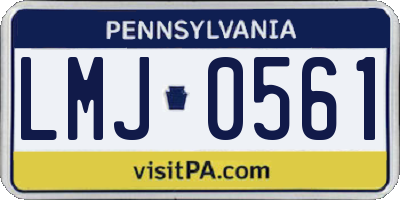 PA license plate LMJ0561