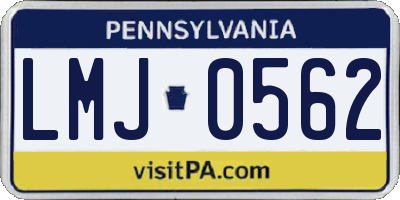 PA license plate LMJ0562