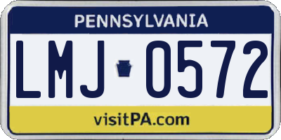 PA license plate LMJ0572