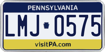 PA license plate LMJ0575