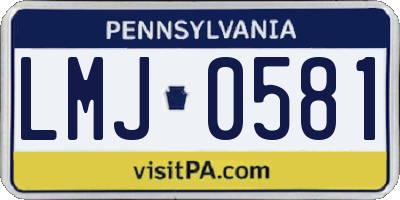 PA license plate LMJ0581