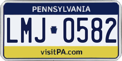 PA license plate LMJ0582