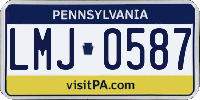 PA license plate LMJ0587