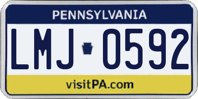 PA license plate LMJ0592