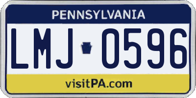 PA license plate LMJ0596