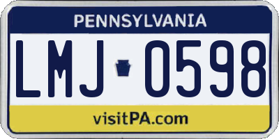 PA license plate LMJ0598