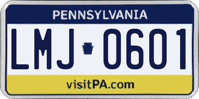 PA license plate LMJ0601