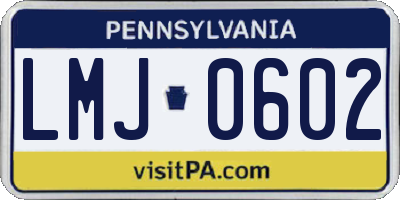 PA license plate LMJ0602